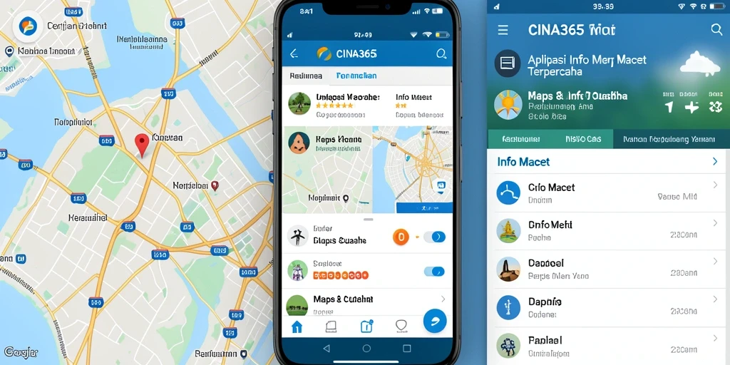 Tampilan antarmuka aplikasi CINA365 dengan fitur Info Macet yang intuitif.