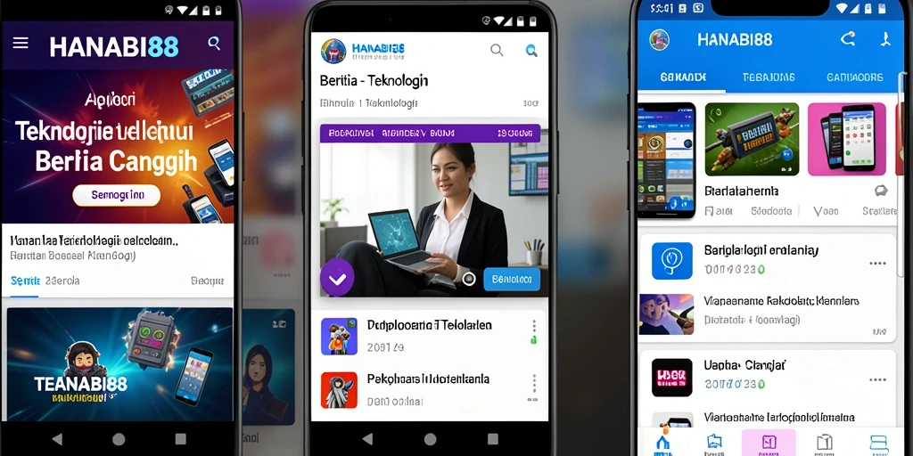 Tampilan antarmuka aplikasi HANABI88 yang modern dan interaktif.