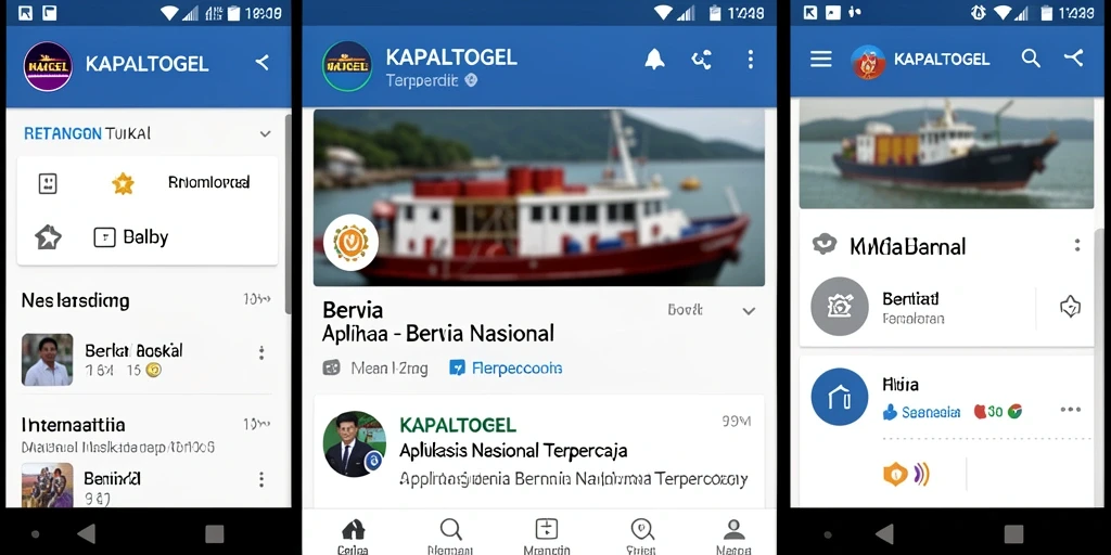 Antarmuka aplikasi KAPALTOGEL menampilkan berita nasional terkini.