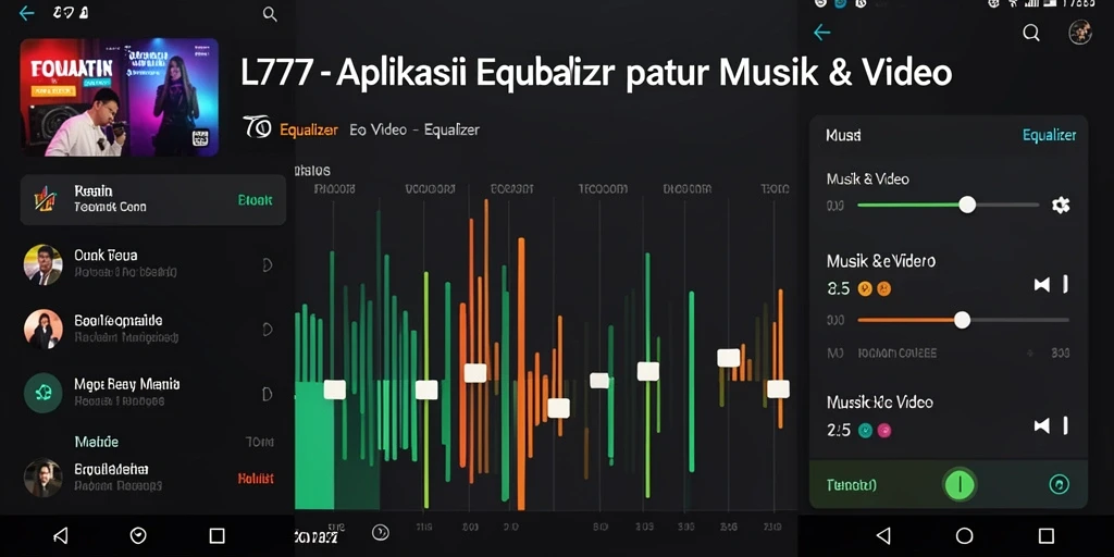 Screenshot aplikasi L777 menampilkan antarmuka Equalizer yang modern dan intuitif.
