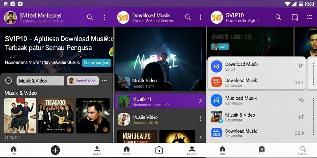 Tampilan antarmuka SVIP10 yang intuitif dan mudah digunakan untuk Download Musik.