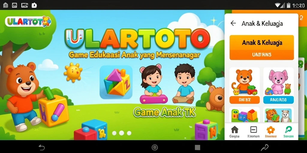 Screenshot ULARTOTO menunjukkan antarmuka permainan yang menarik dan edukatif.